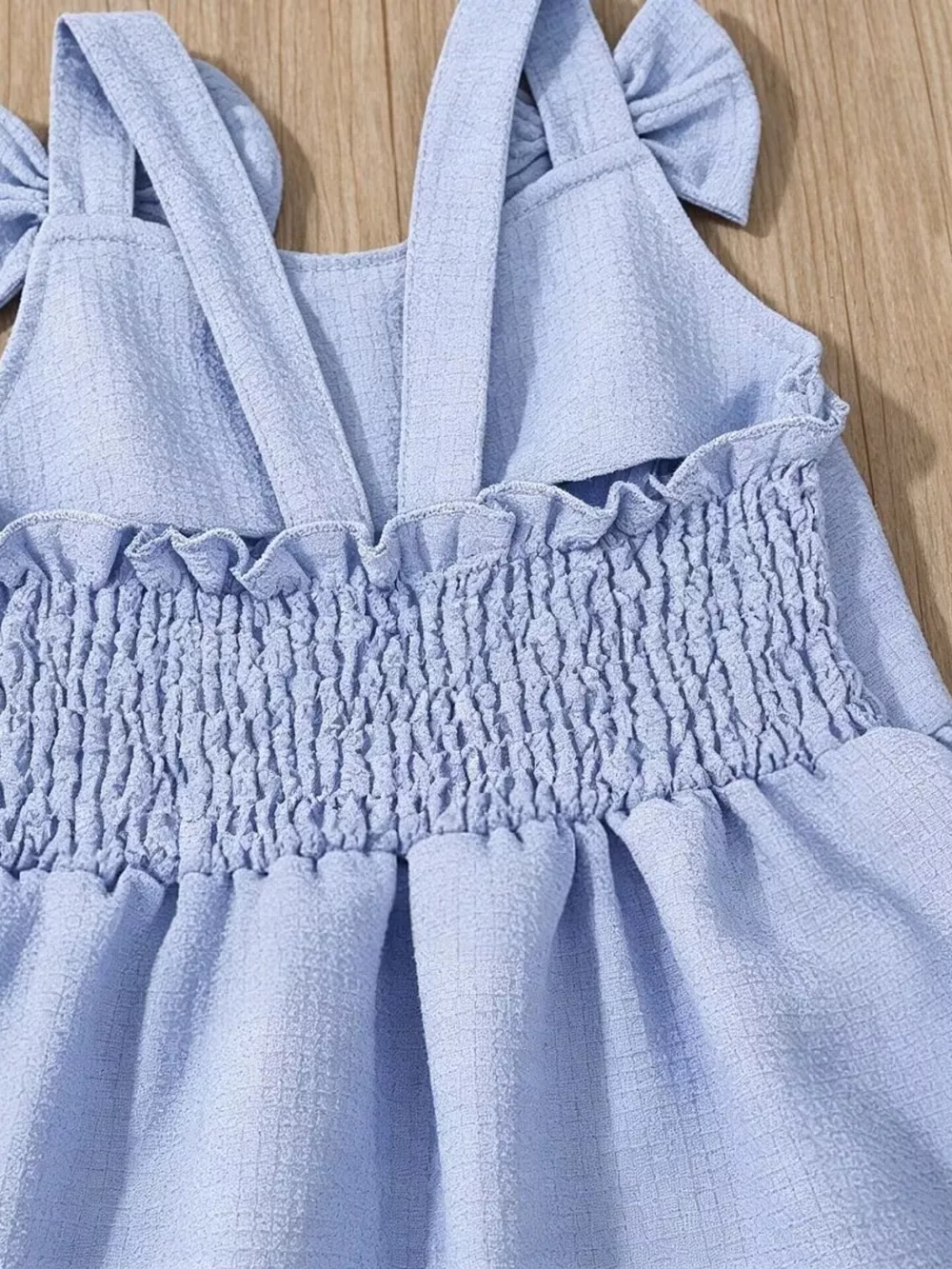 Children's Bowknot Decor Ruffle Hem Sleeveless Dress, image 6