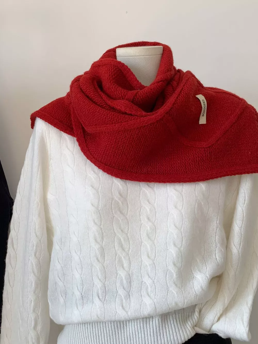 Solid Color Knitted Winter Scarf, image 3