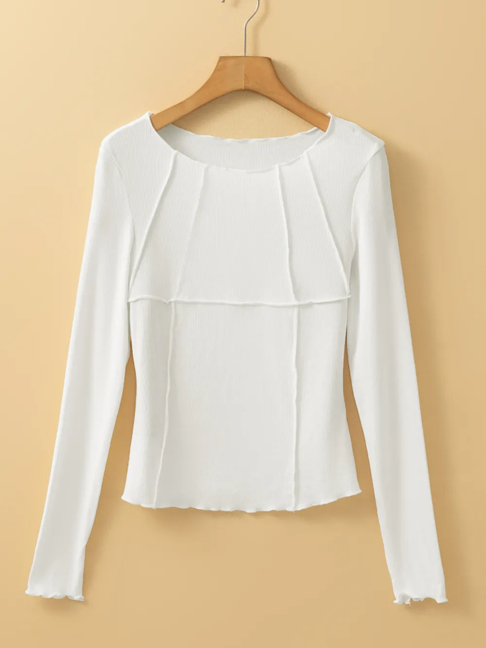 Exposed Seam Slim Fit Long Sleeve Top, image 2