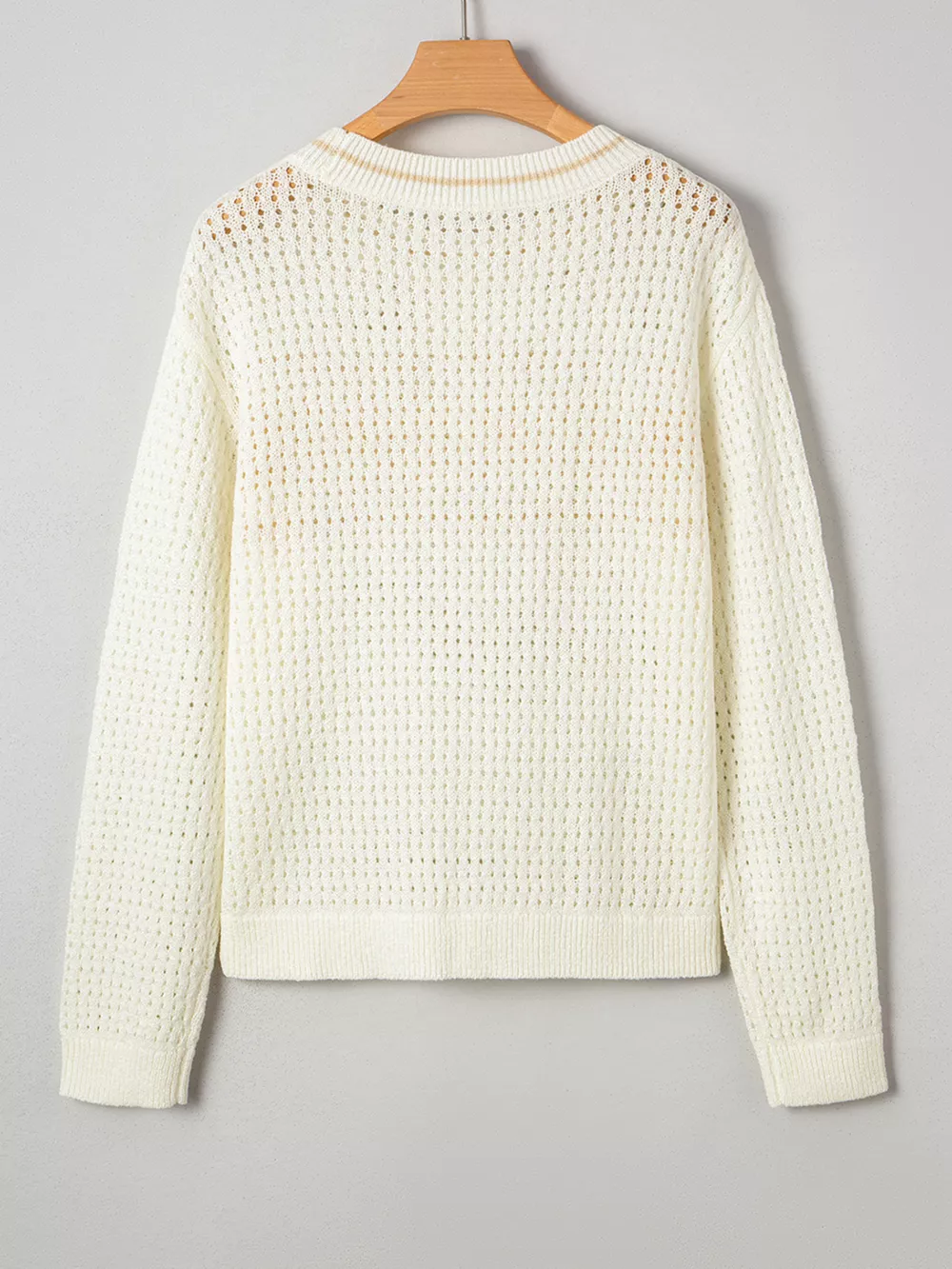 BEACH Hollow Out Knitted Lightweight Dolman Sweater, image 2