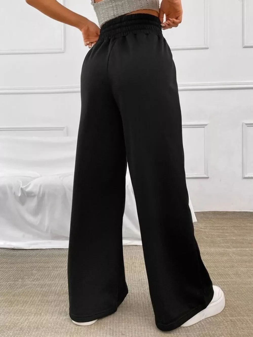 Wide Leg Drawstring Waist Pants, image 5