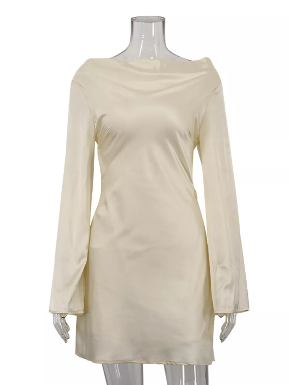 Backless Long Sleeve Mini Dress, image 7