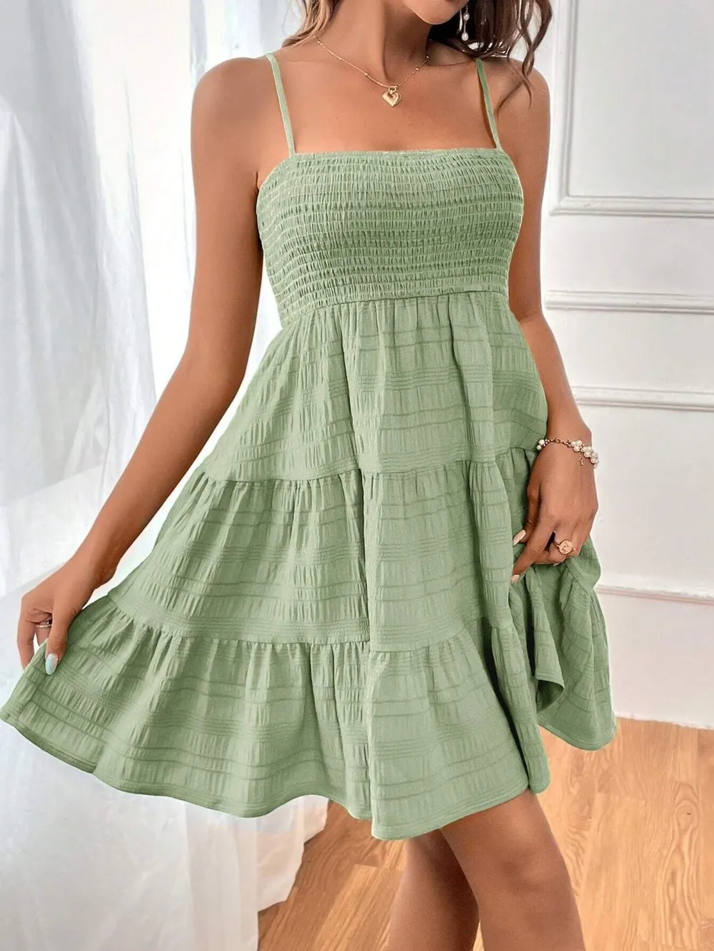 Smocked Tiered Cami Dress, image 28
