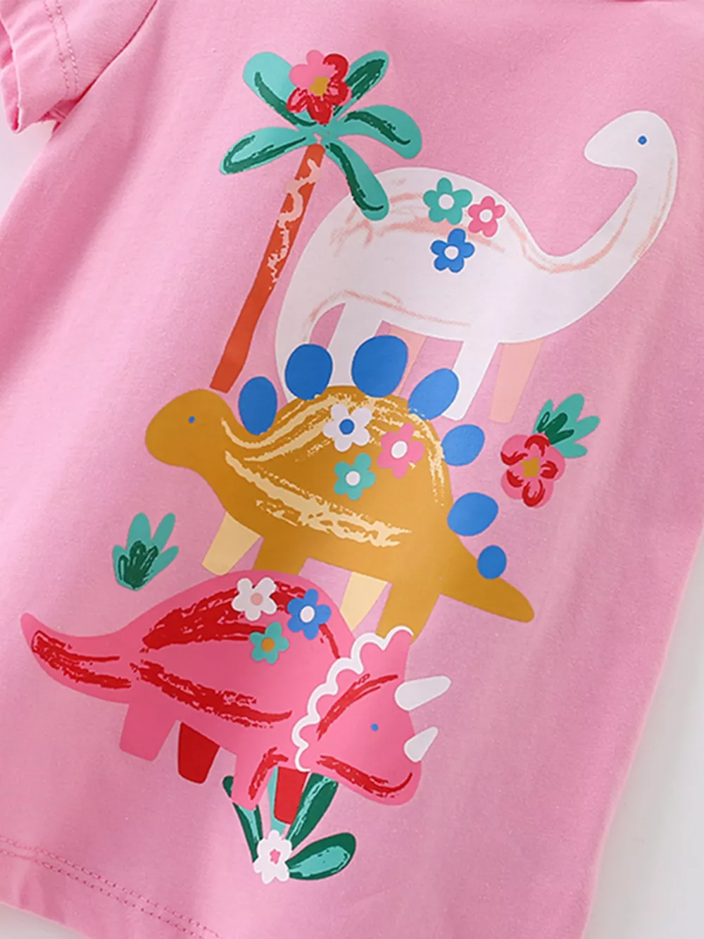 Children's Cute Dinosaur Graphic Short Sleeve T-Shirt, image 2