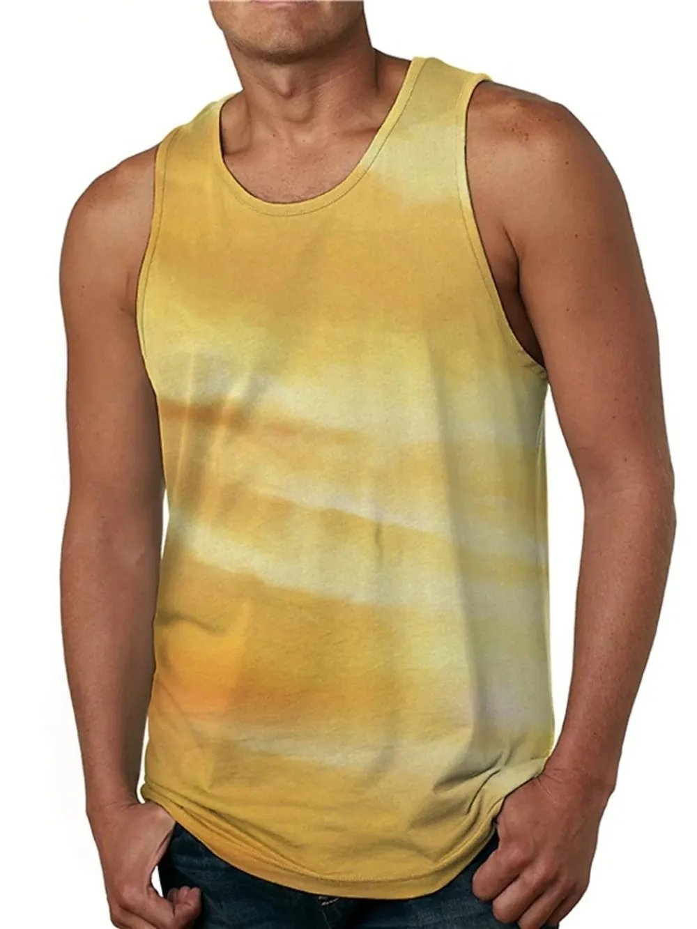 Men's Full Size Printed Round Neck Tank Top Plus Size, image 3