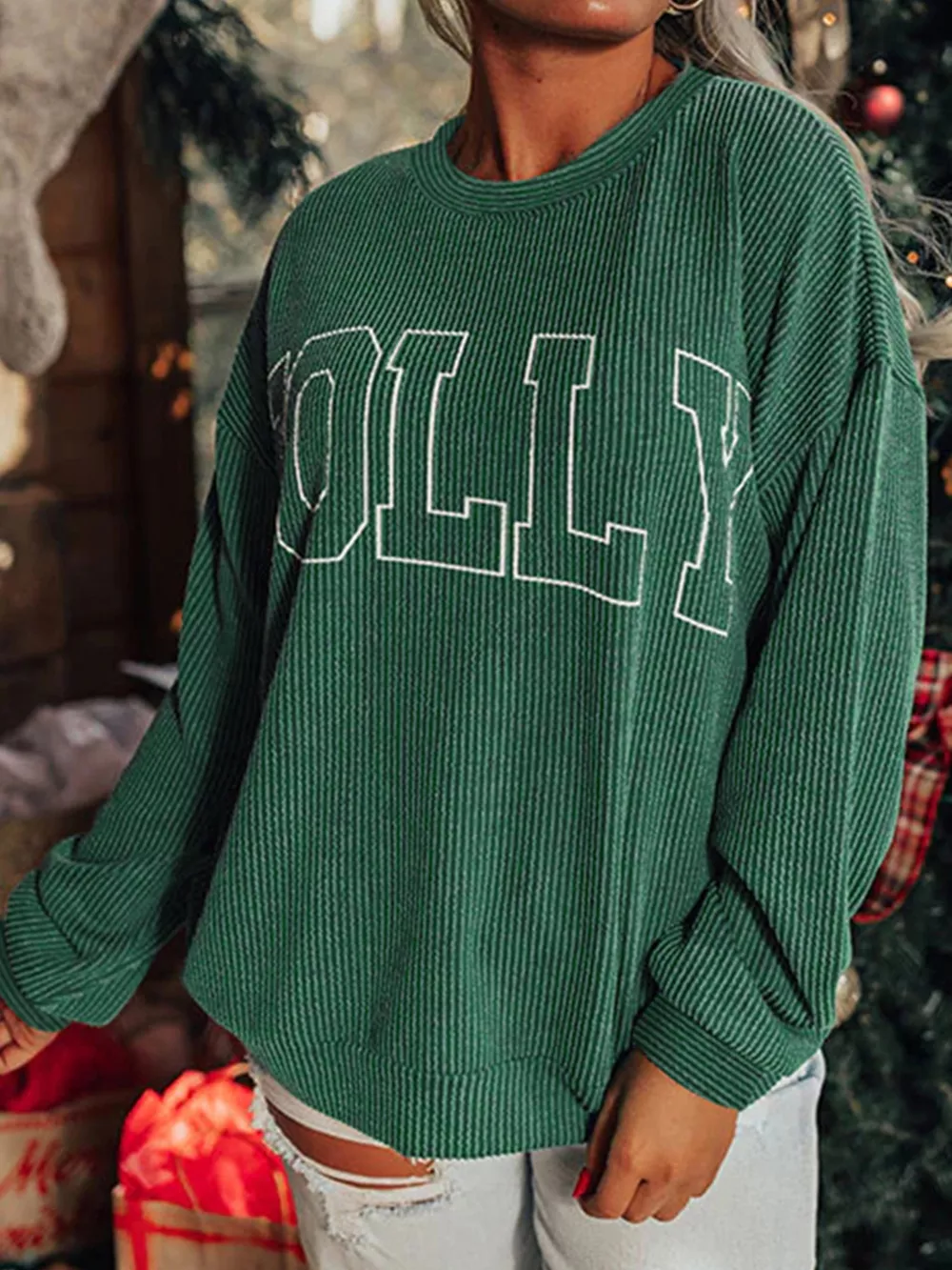 Letter Round Neck Sweatshirt, image 2