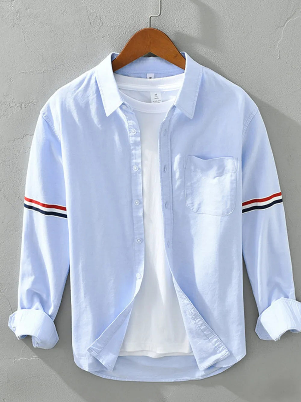 Men's Plus Size Long Sleeve Button-Up Shirt, image 8