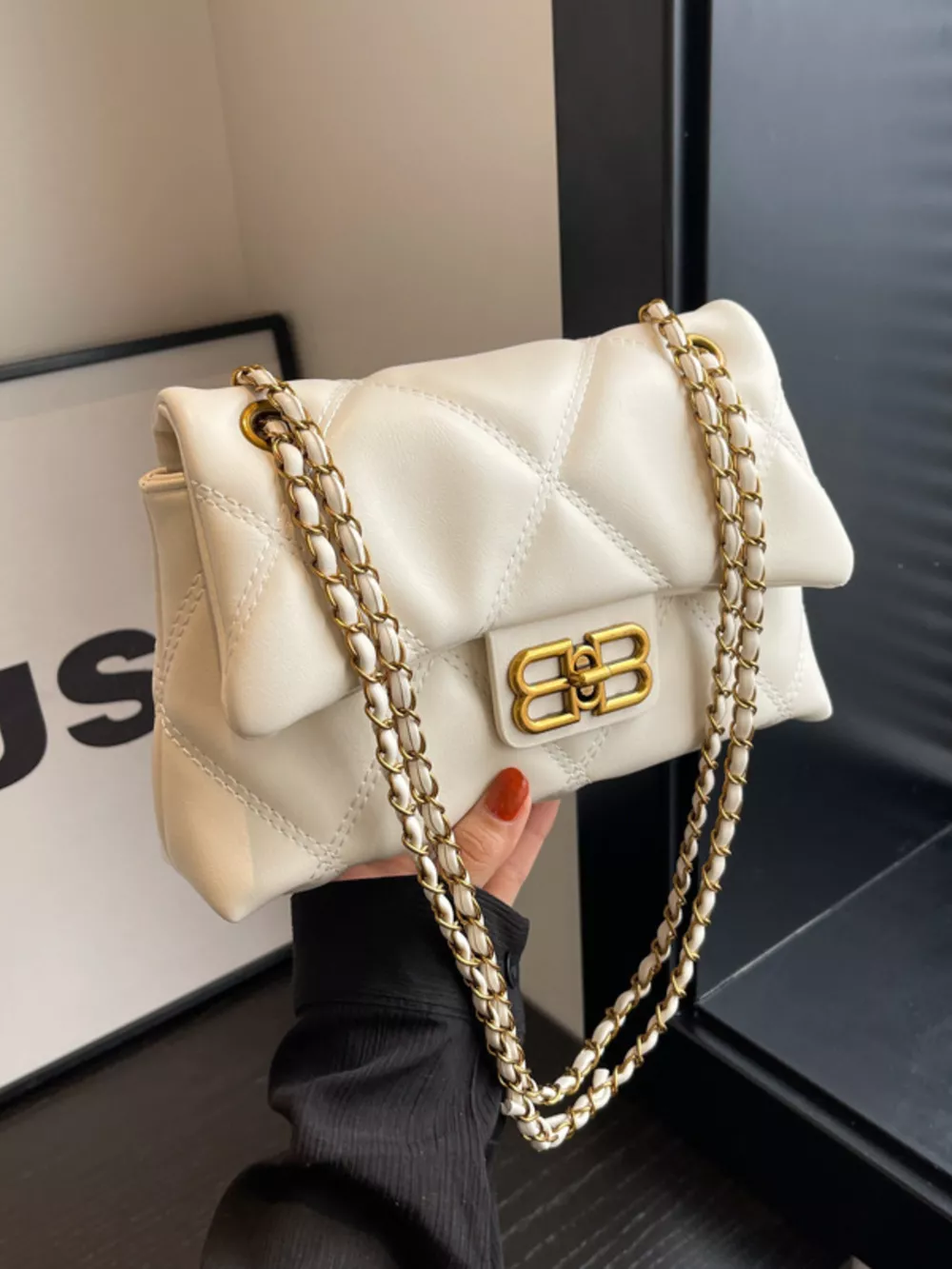 Quilted Flap Chain Crossbody Bag, image 7