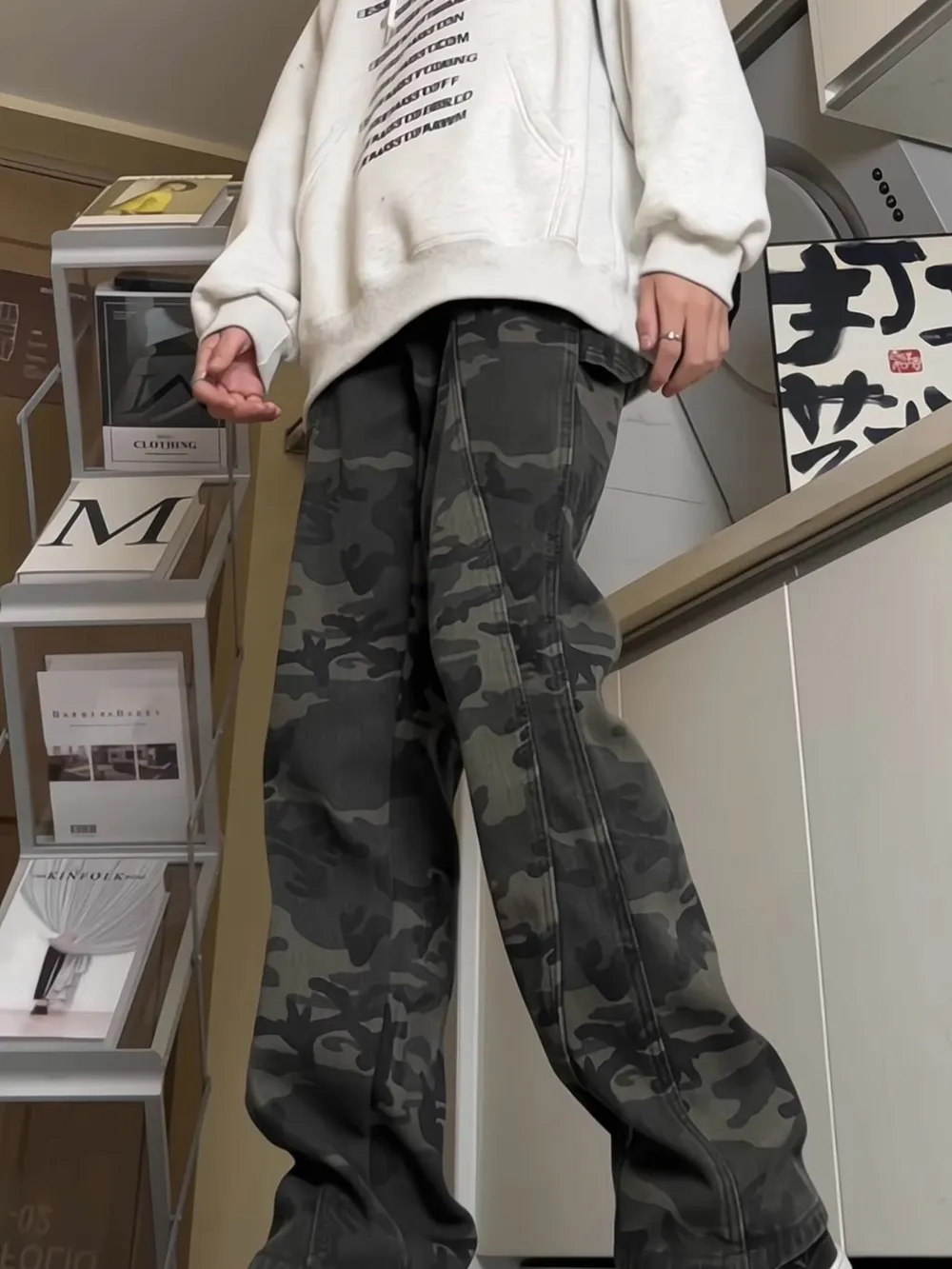 Men's Full Size Loose Fit Camouflage Cargo Pants Plus Size, image 2