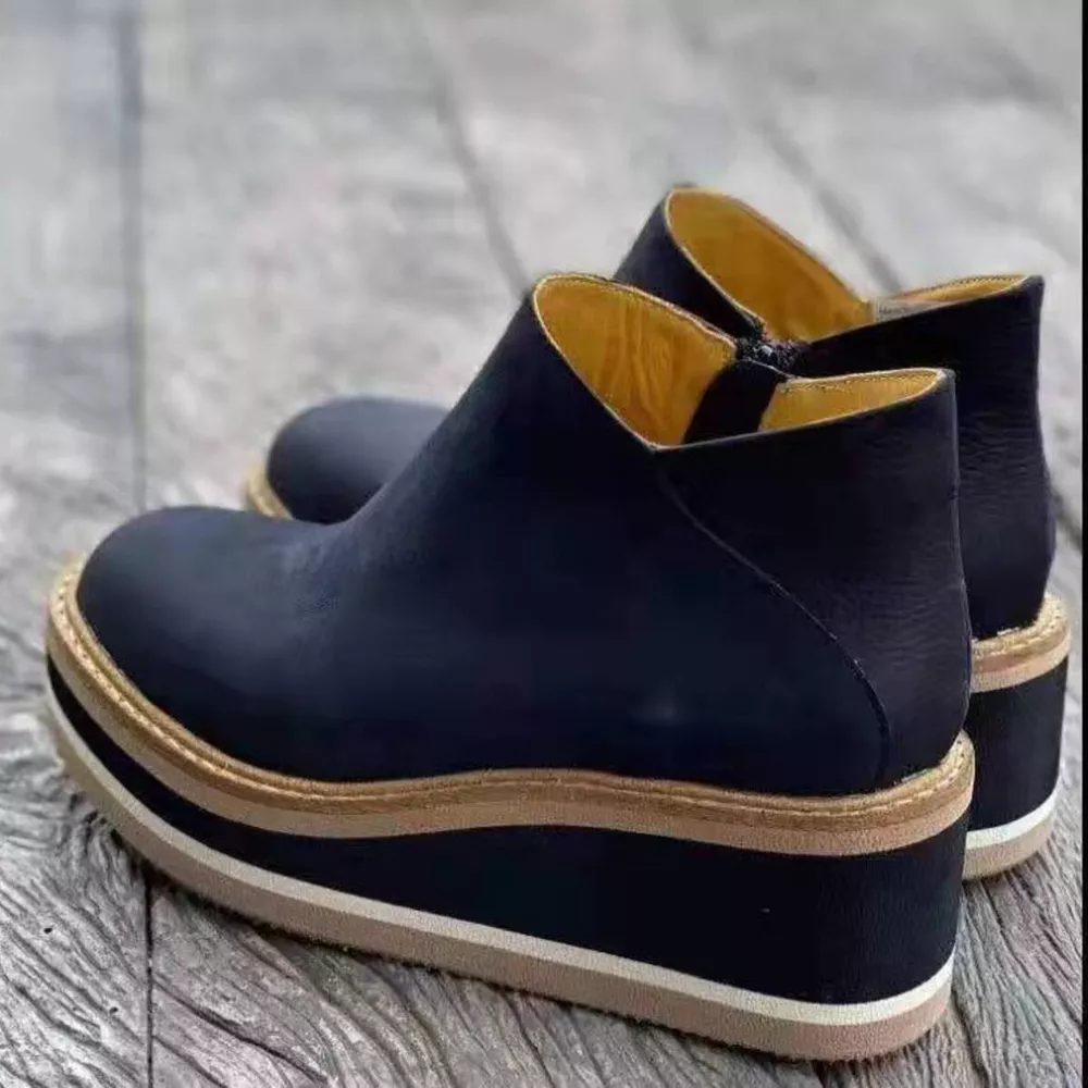 Ankle Wedge Boots with Zipper, image 6