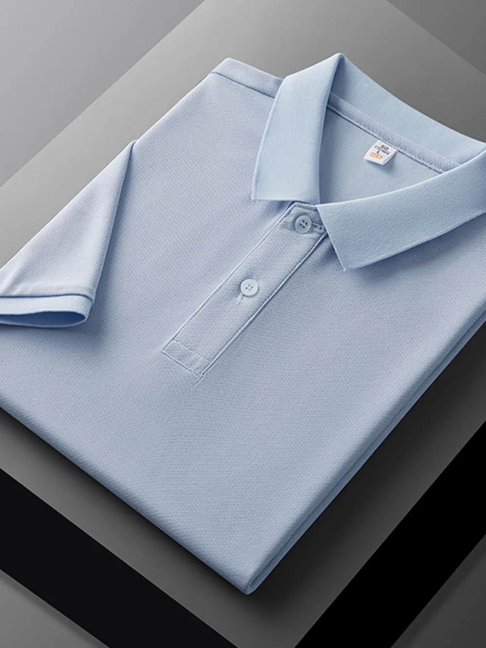 Men's Plus Size Solid Short Sleeve Polo, image 2