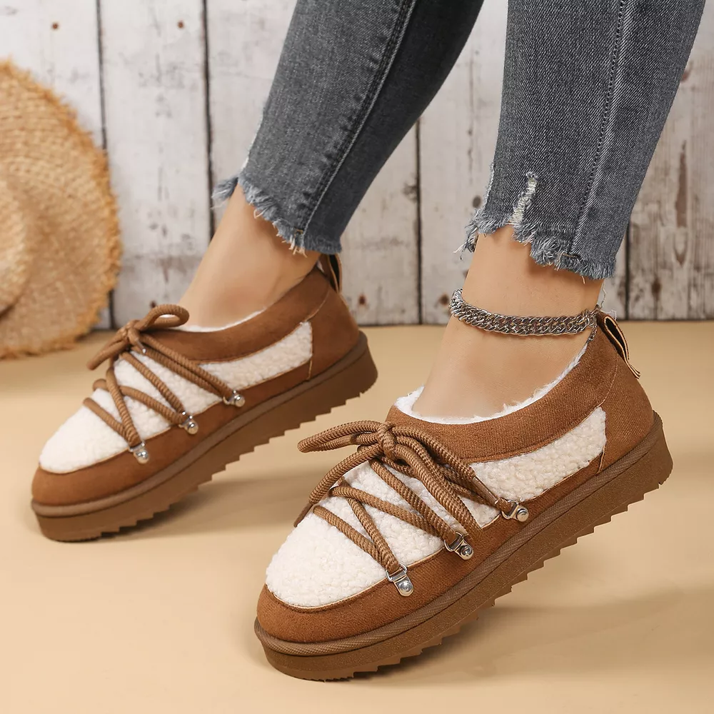 Lace Up Round Toe Platform Ankle Boots, image 2