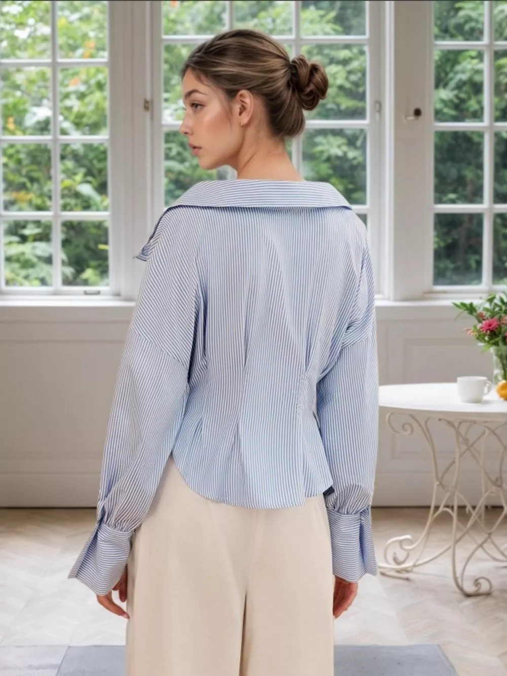Striped Button-Up Long Sleeve Shirt, image 3