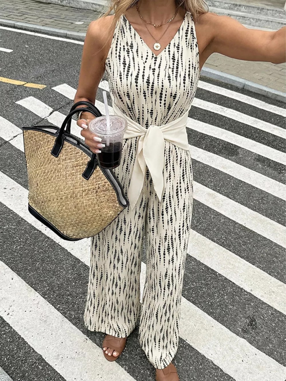 Printed Wide Leg Jumpsuit, image 2
