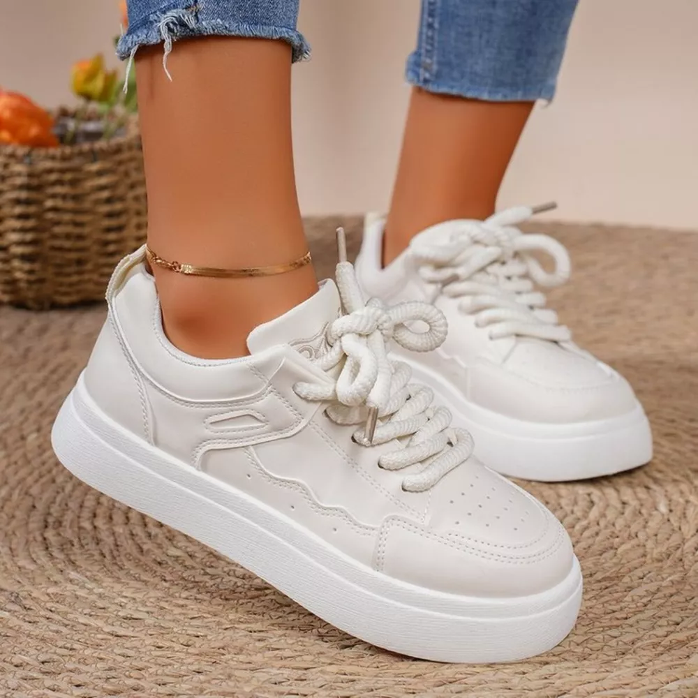 Round Toe Platform Sneakers, image 3