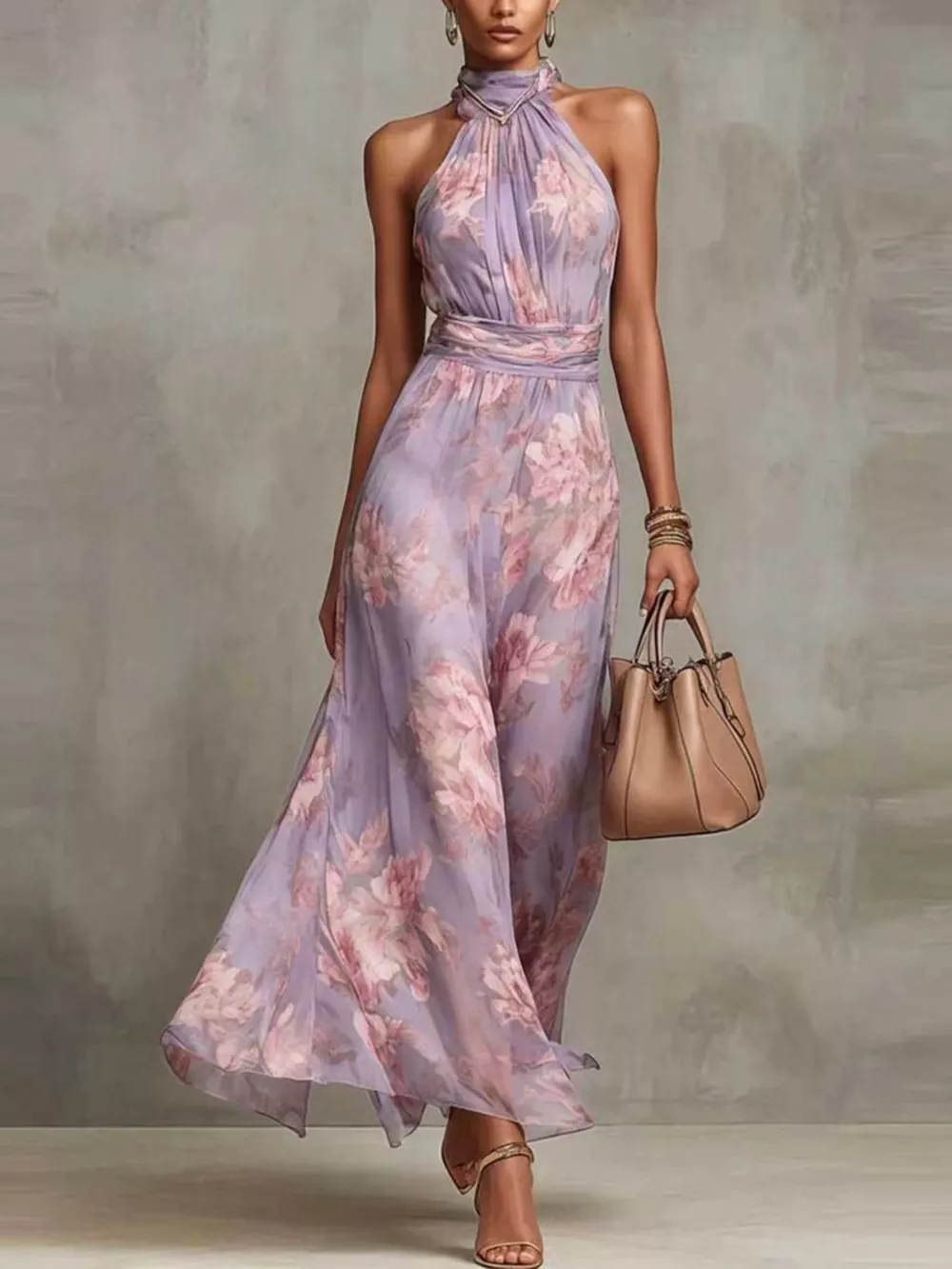 Full Size Floral Print Sleeveless Maxi Dress Plus Size, image 6