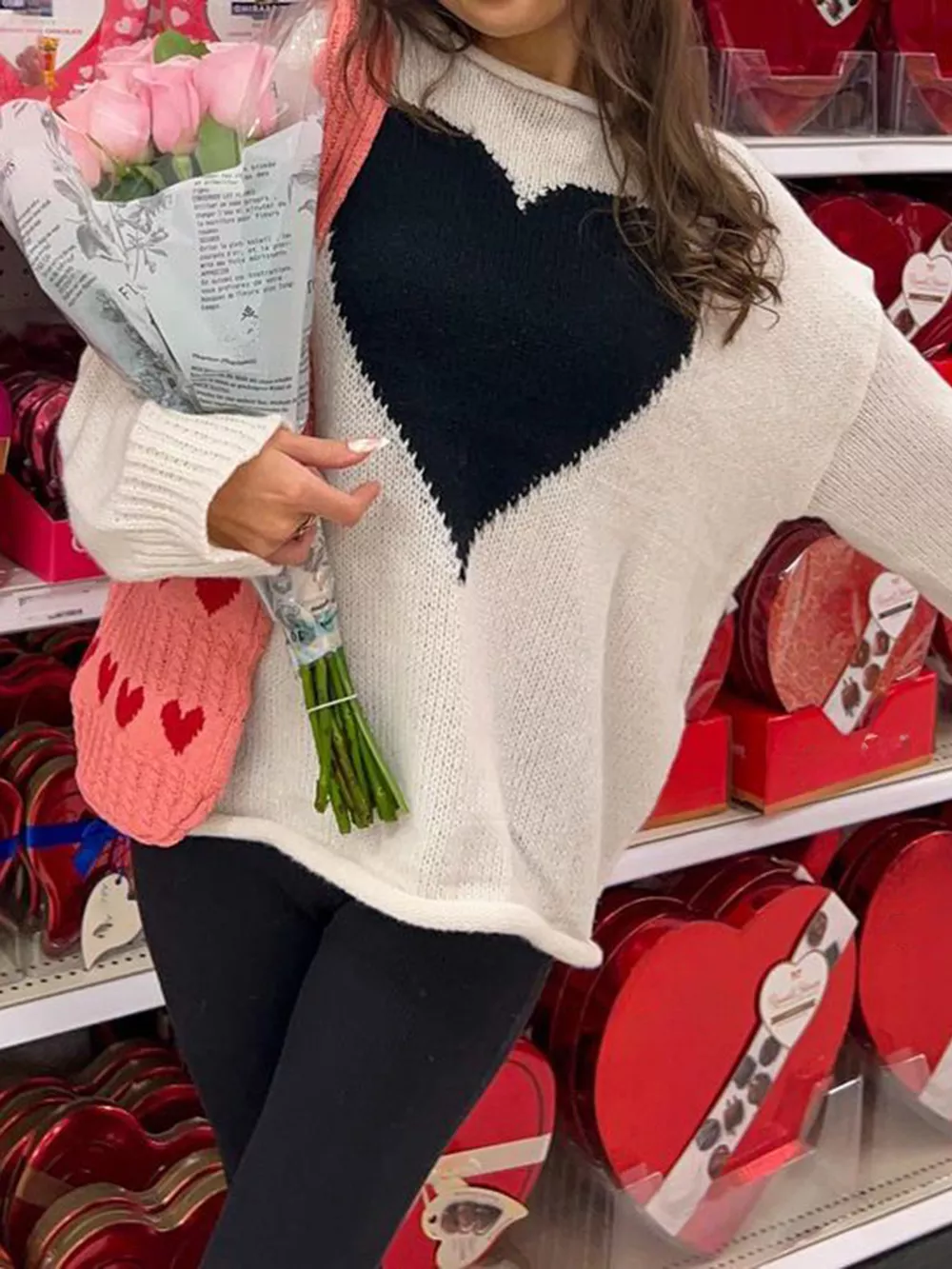 Heart Dropped Shoulder Sweater, image 2