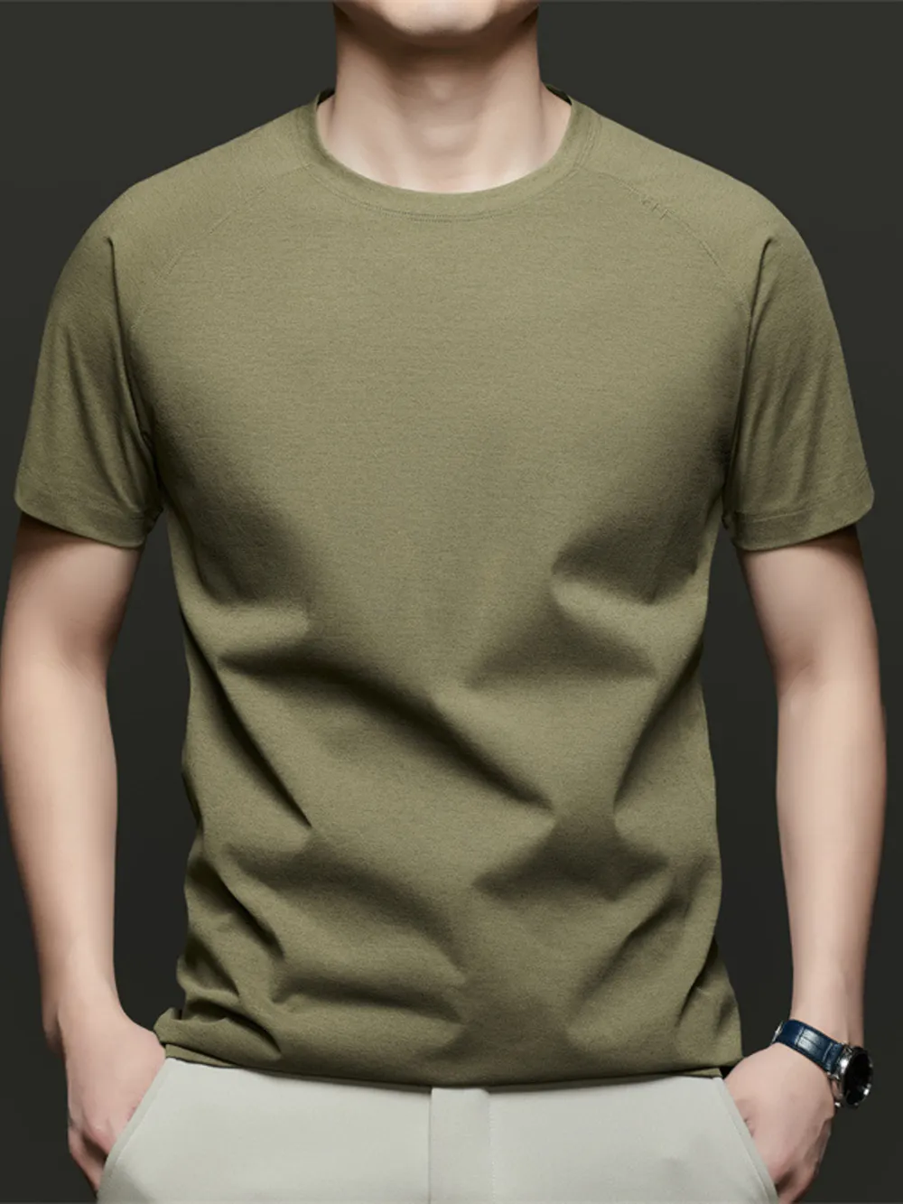 Men's Plus Size Round Neck Short Sleeve T-Shirt, image 4