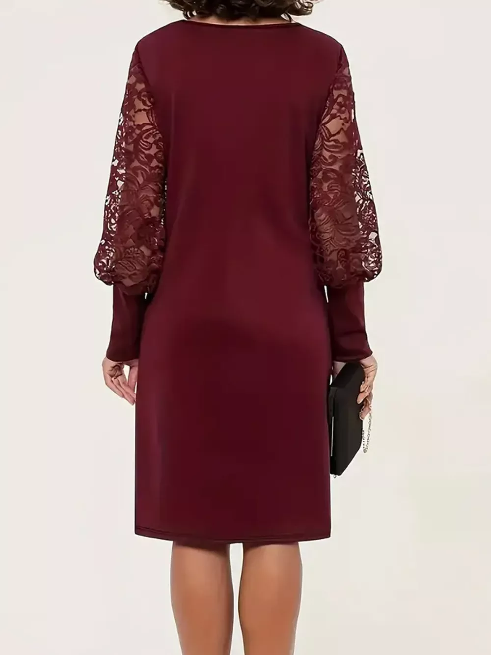 Lace Lantern Sleeve Dress, image 9