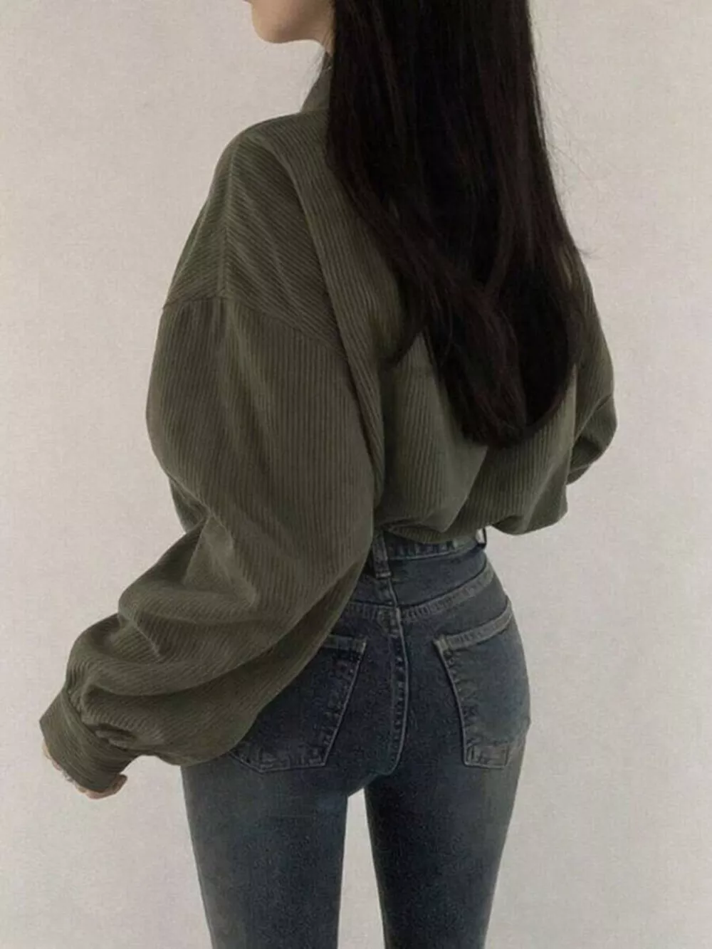 Corduroy Snap Down Cropped Jacket, image 9