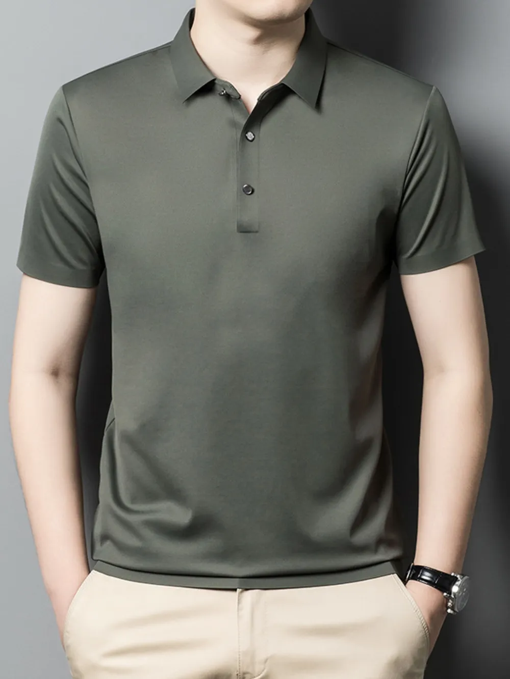 Men's Full Size Collared Neck Short Sleeve Polo Plus Size, image 3