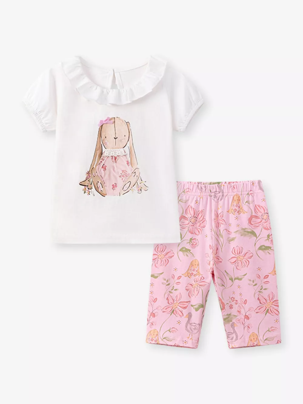Children's Bunny Short Sleeve Tee and Shorts Set, image 2