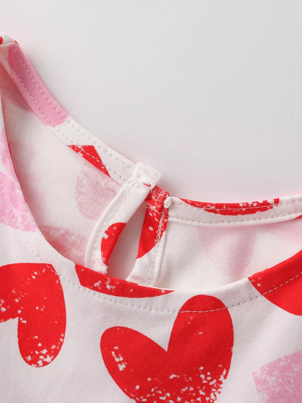 Children's Heart Print Ruffle Sleeve Casual Dress, image 2