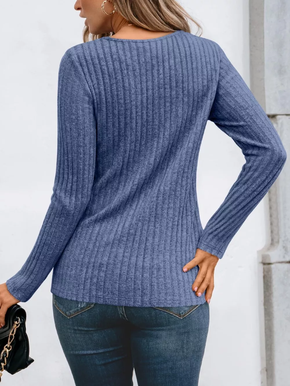 Ribbed Long Sleeve T-Shirt, image 2
