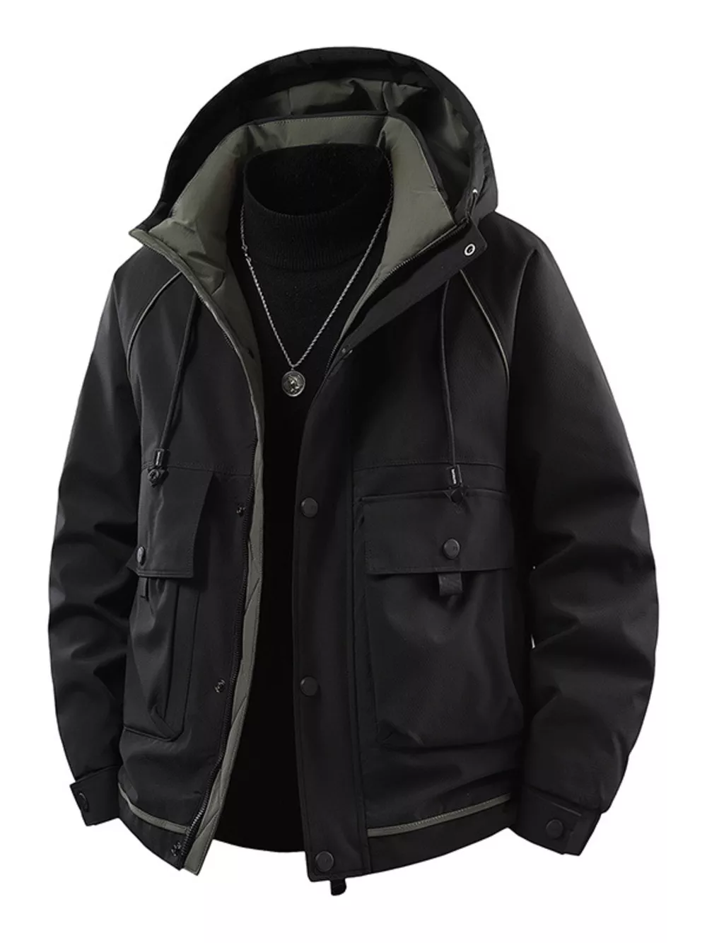 Men's Plus Size Hooded Padded Winter Jacket
