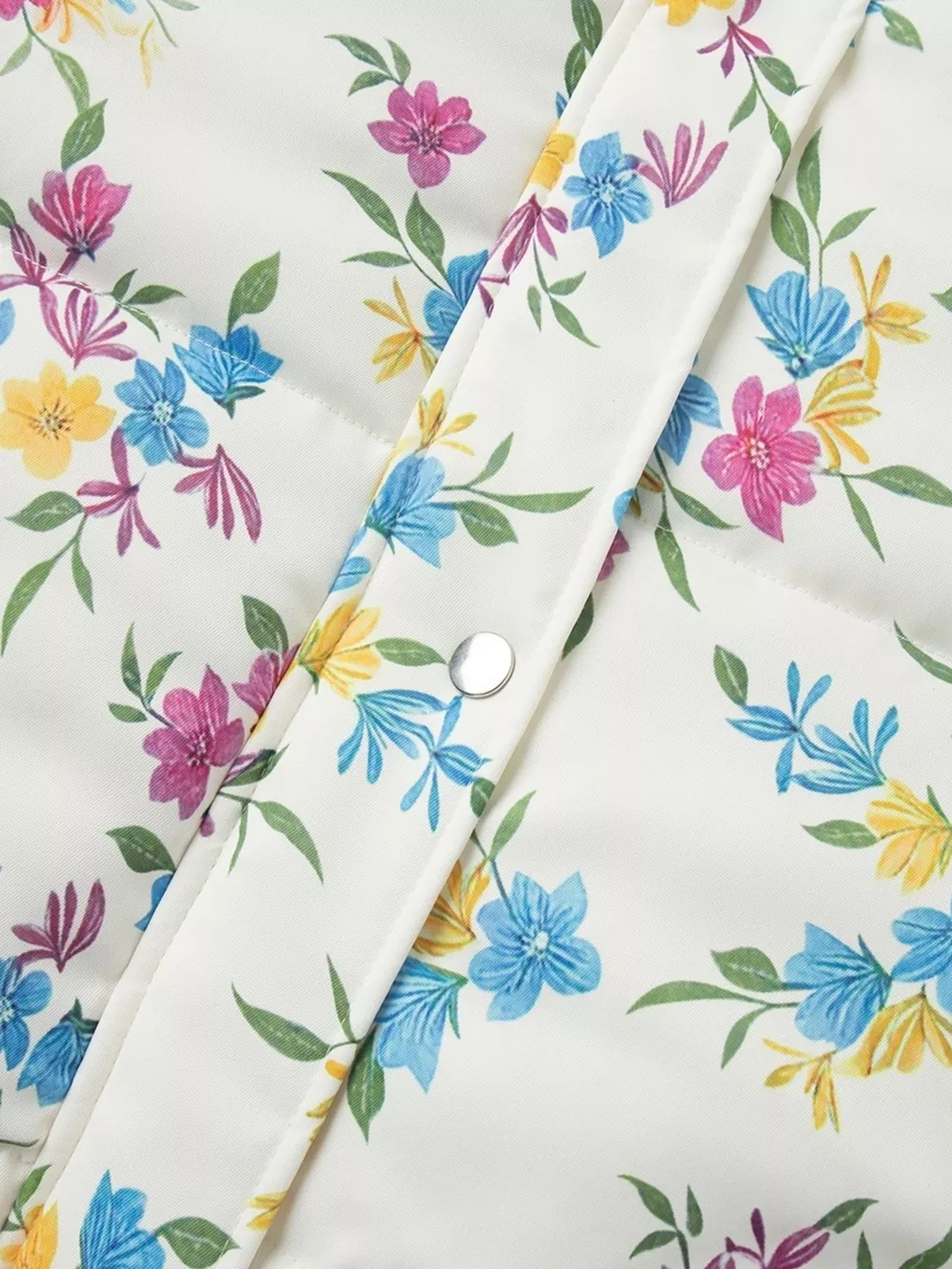 Floral Print Stand Collar Puffer Jacket, image 11