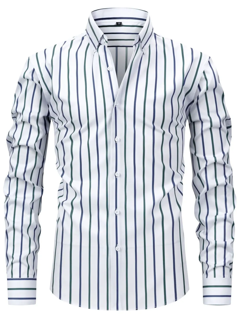 Men's Full Size Striped Button-Down Shirt Plus Size, image 4