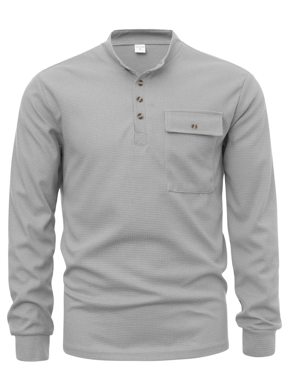 Men's Button Detail Long Sleeve T-Shirt