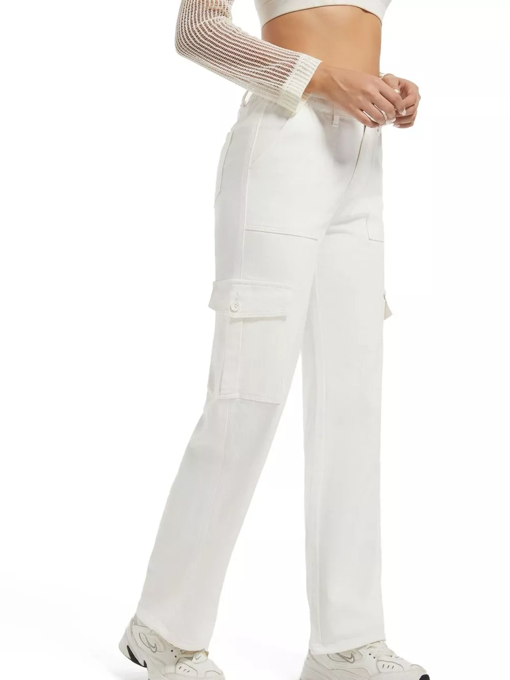 High-Waisted Cargo Jeans, image 5