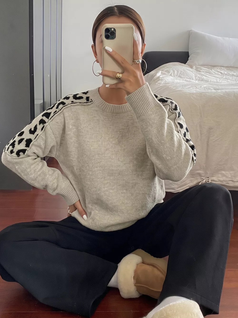Leopard Round Neck Sweater, image 2
