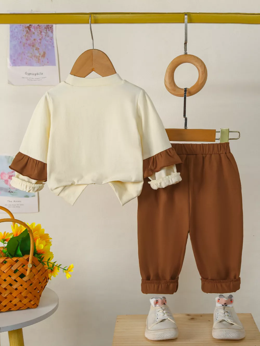 Children's Flower Long Sleeve Top and Pants Set, image 9