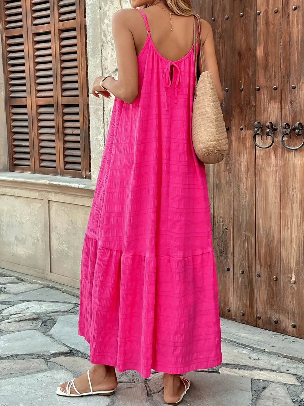 Scoop Neck Tiered Maxi Cami Dress, image 2