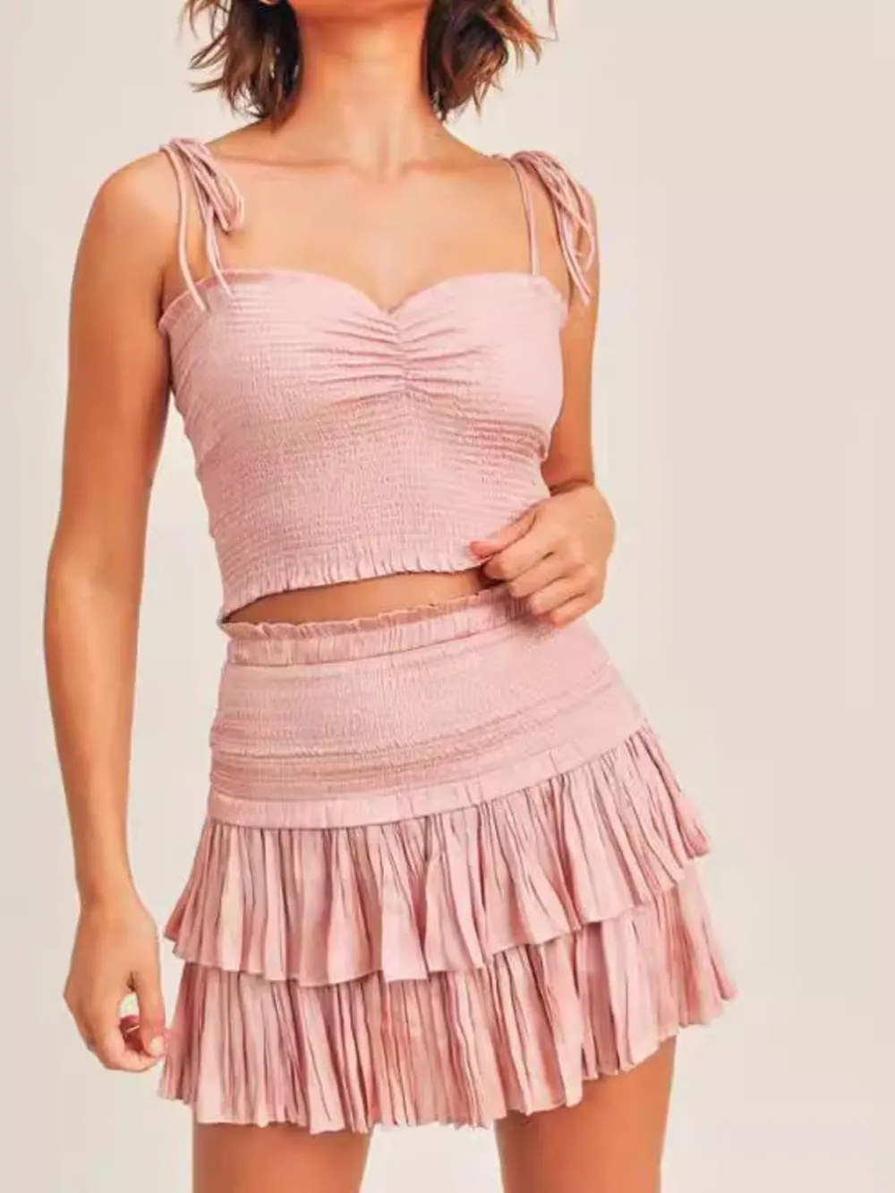 Sweetheart Neck Cami and Skirt Set, image 6