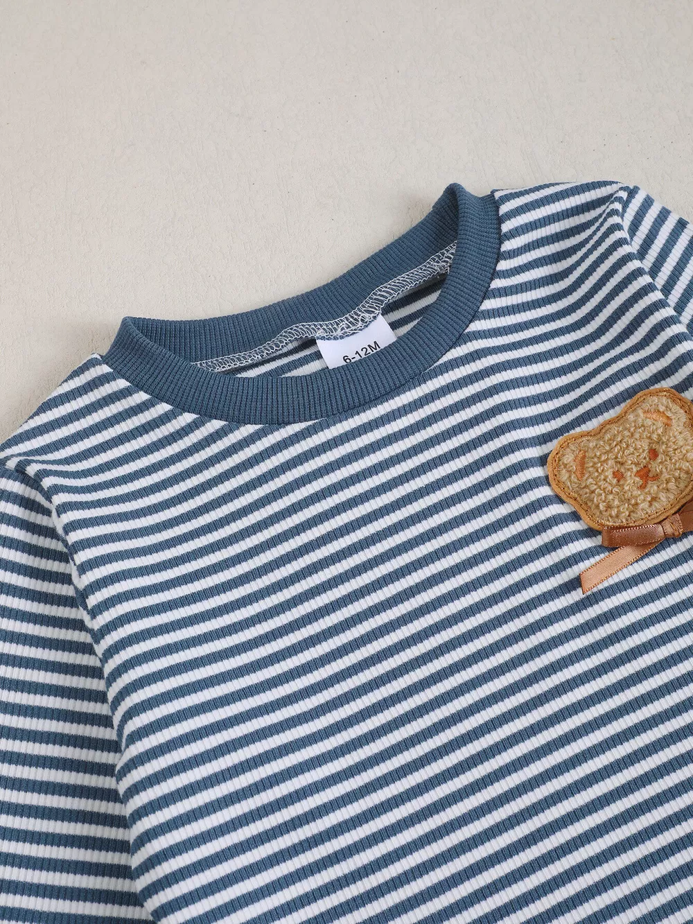 Children's Bear Striped Top and Pants Set, image 10