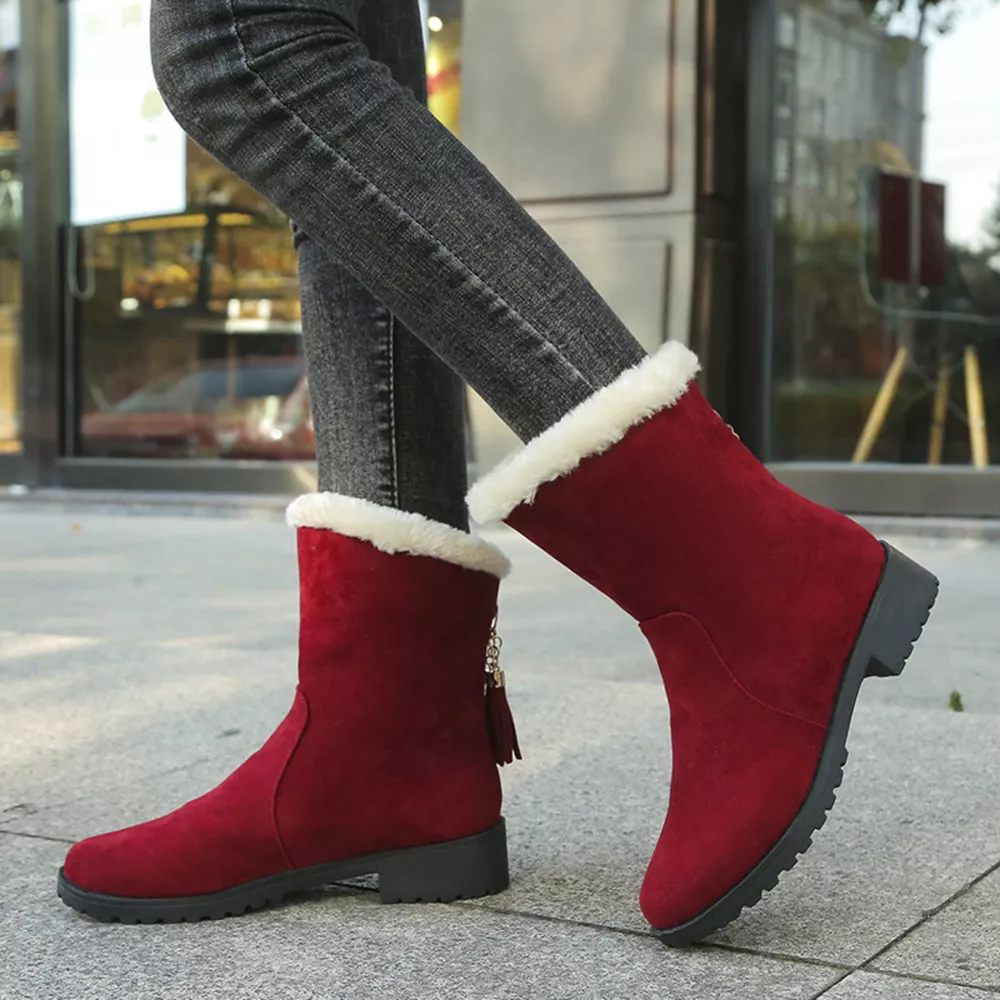 Round Toe Plush Lined Boots, image 5
