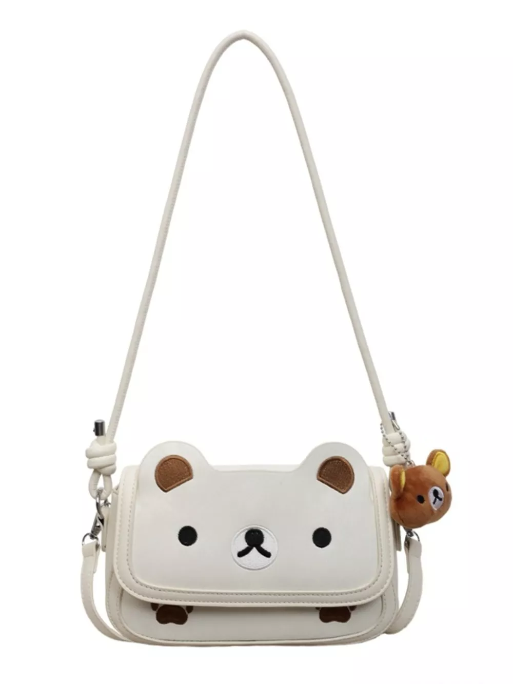 Cartoon Bear Crossbody Bag with Plush Bear Charm, image 9