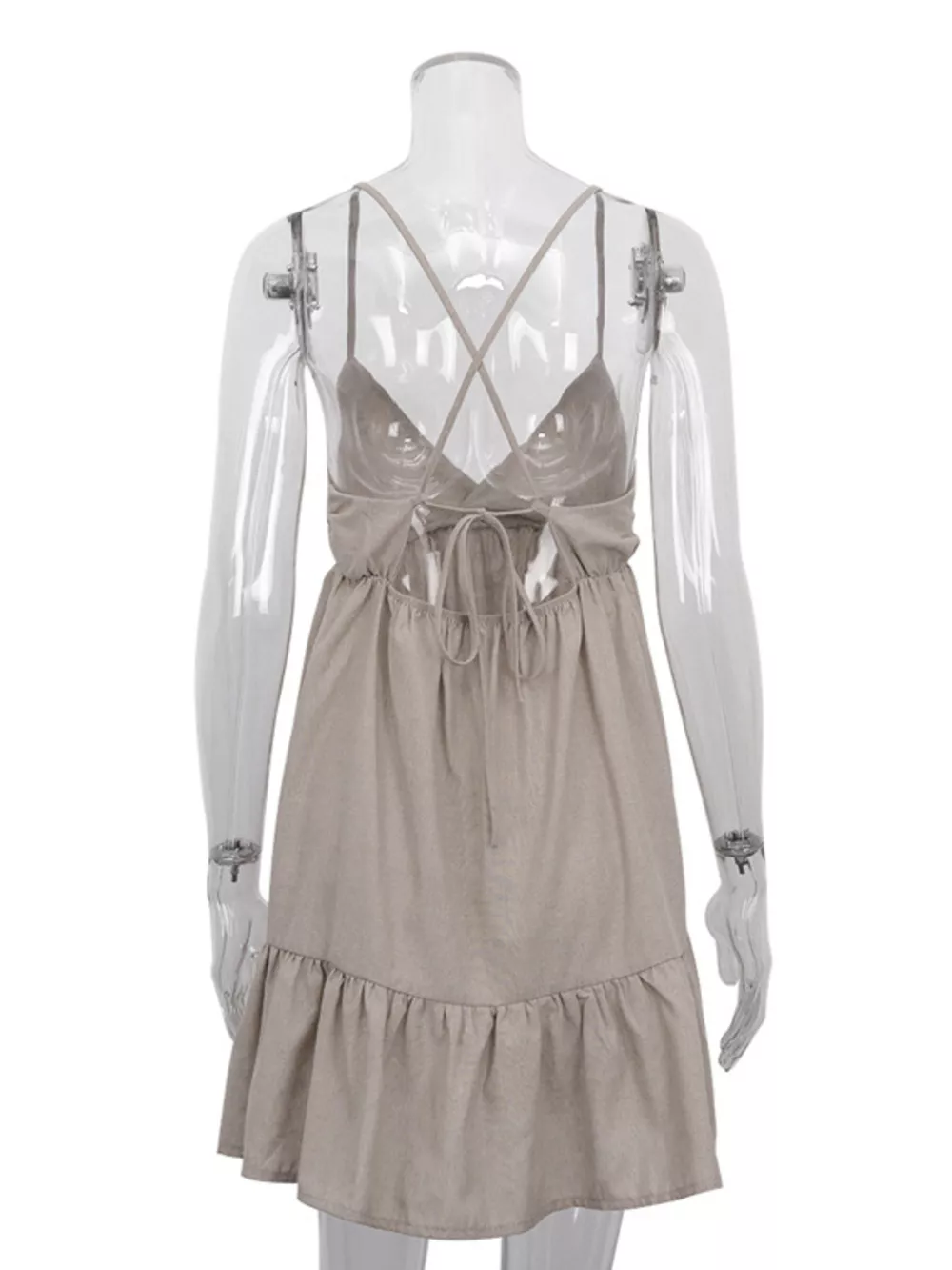 Backless Spaghetti Strap Mini Dress, image 7