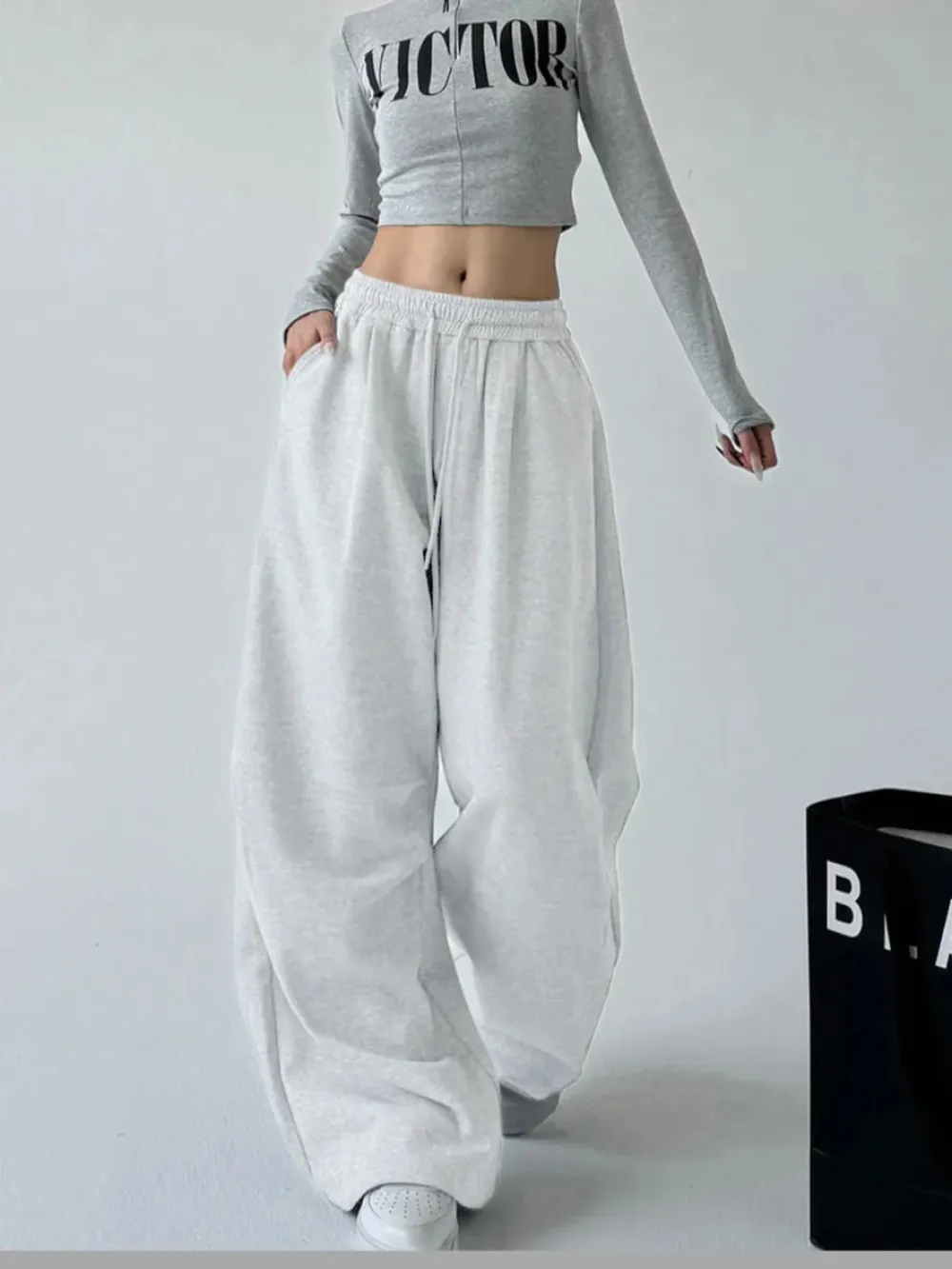 Oversized Wide Leg Drawstring Pants, image 4