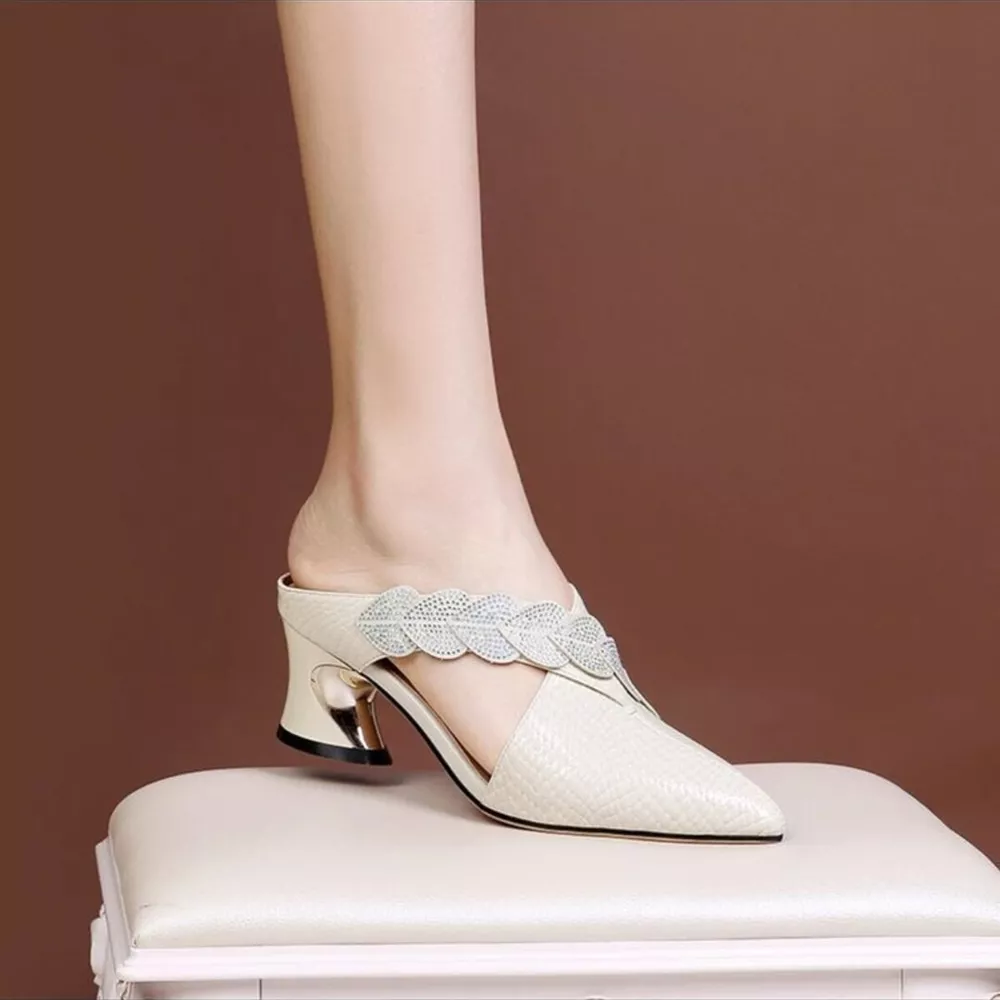 Point Toe Block Heels Sandals