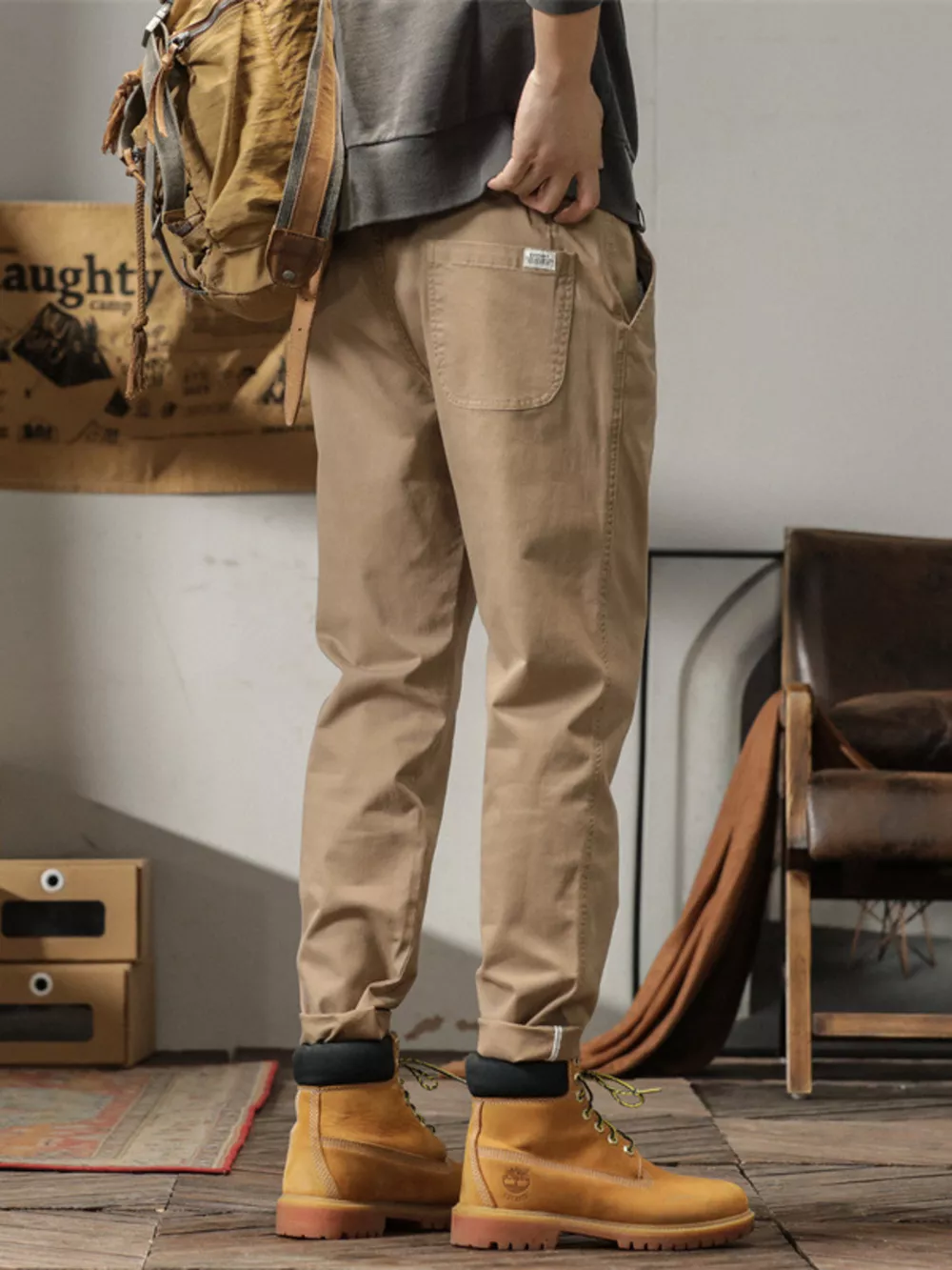 Men's Plus Size Casual Style Slim Fit Ankle Banded Pants, image 8