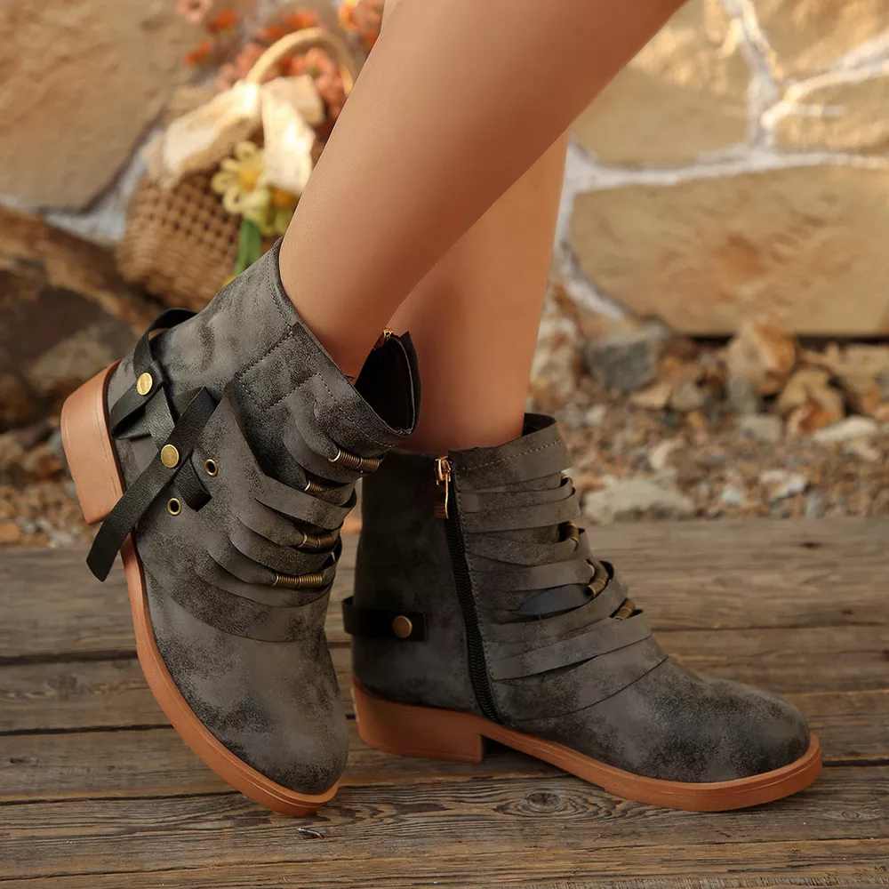 Strappy Buckle Ankle Boots, image 10