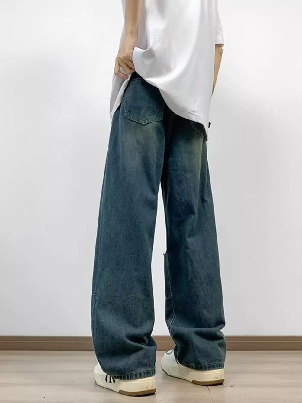 Men's Full Size Distressed Wide Leg Jeans Plus Size, image 3