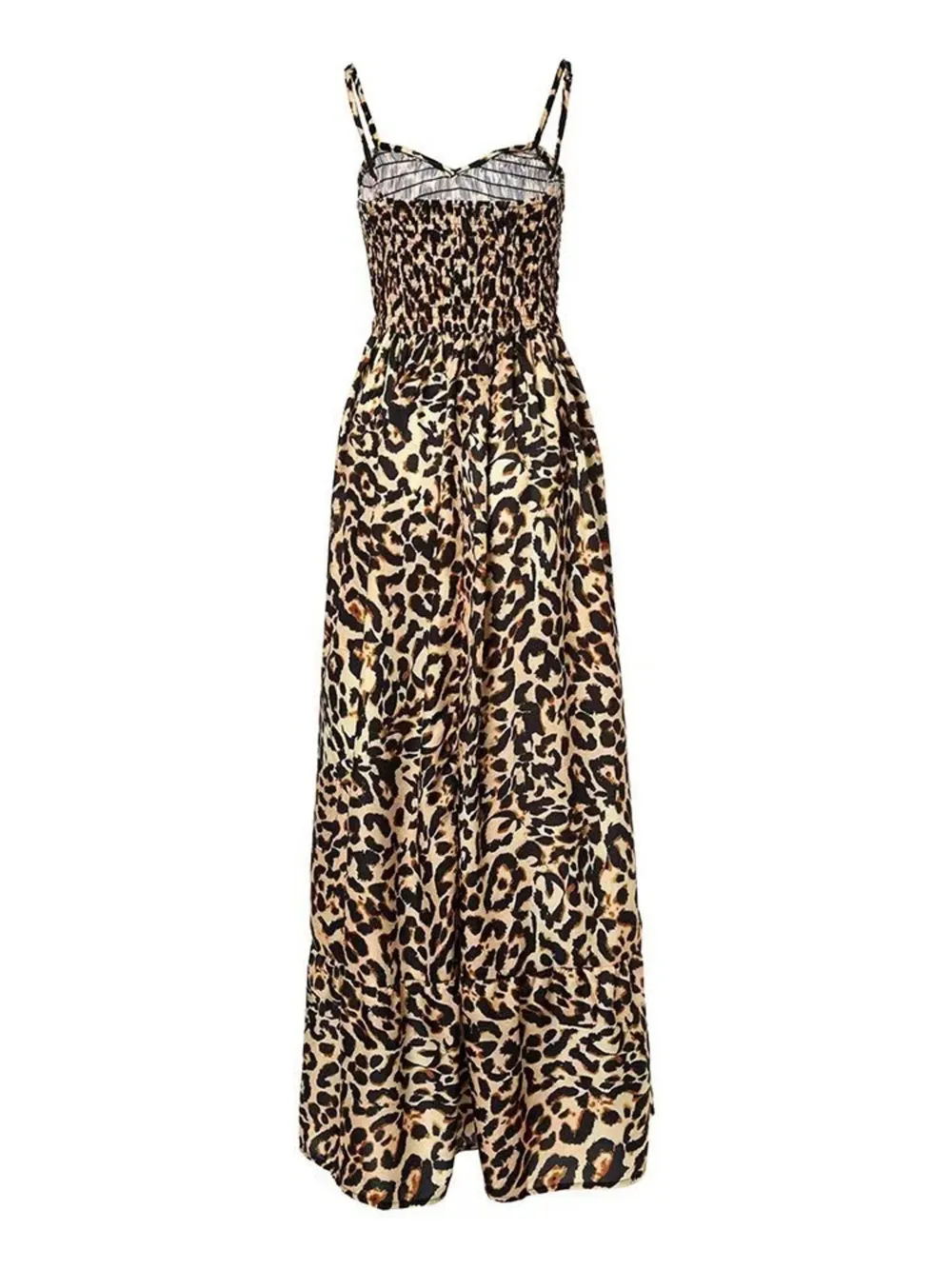 Full Size Leopard Print Spaghetti Strap Maxi Dress Plus Size, image 13