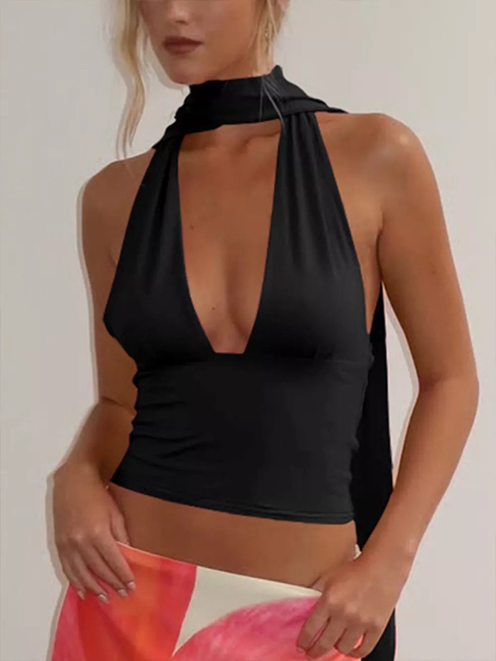 Halter Neck Tie Cami, image 2