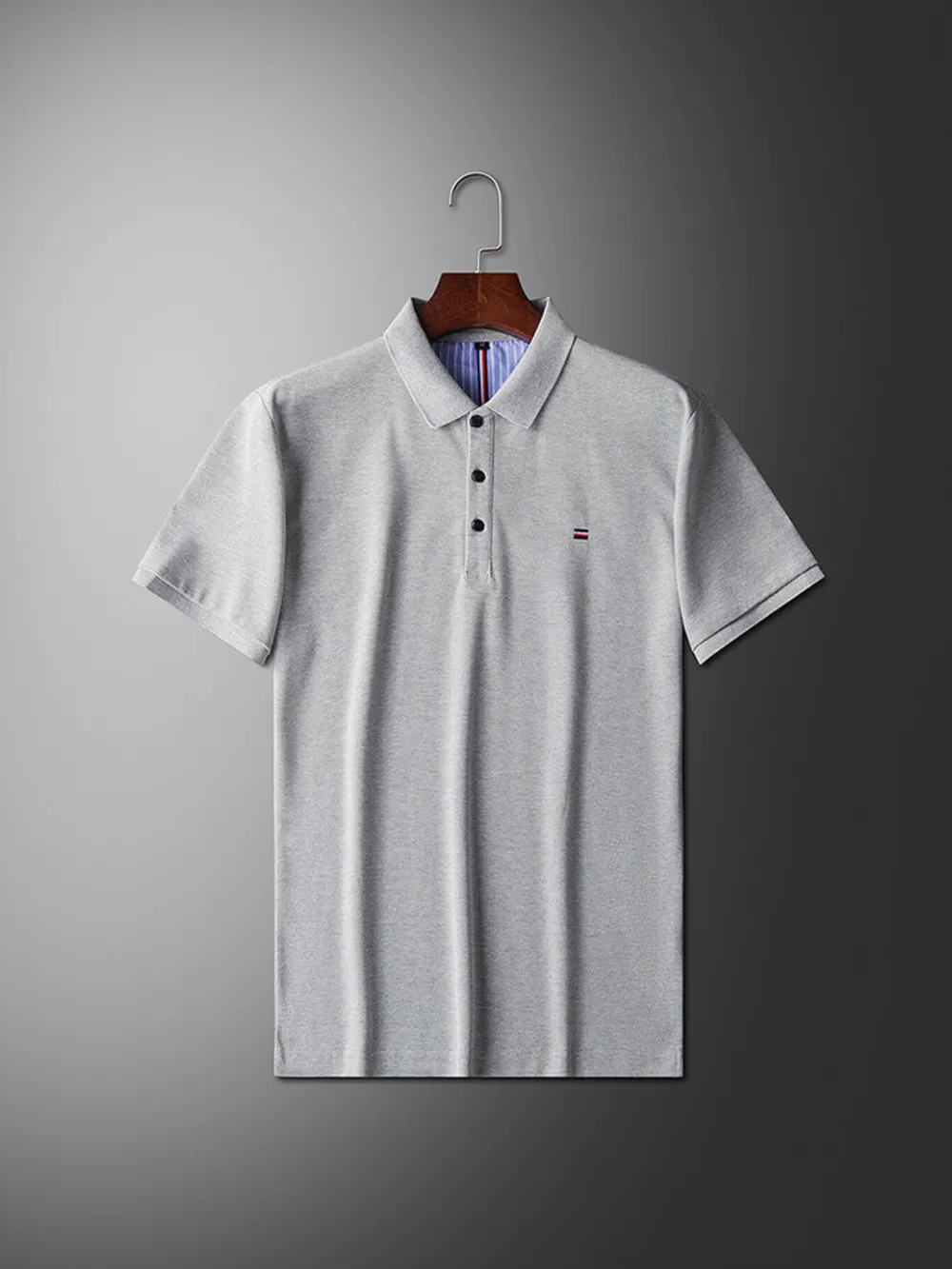 Men's Plus Size Contrast Collar Trim Short Sleeve Polo, image 7