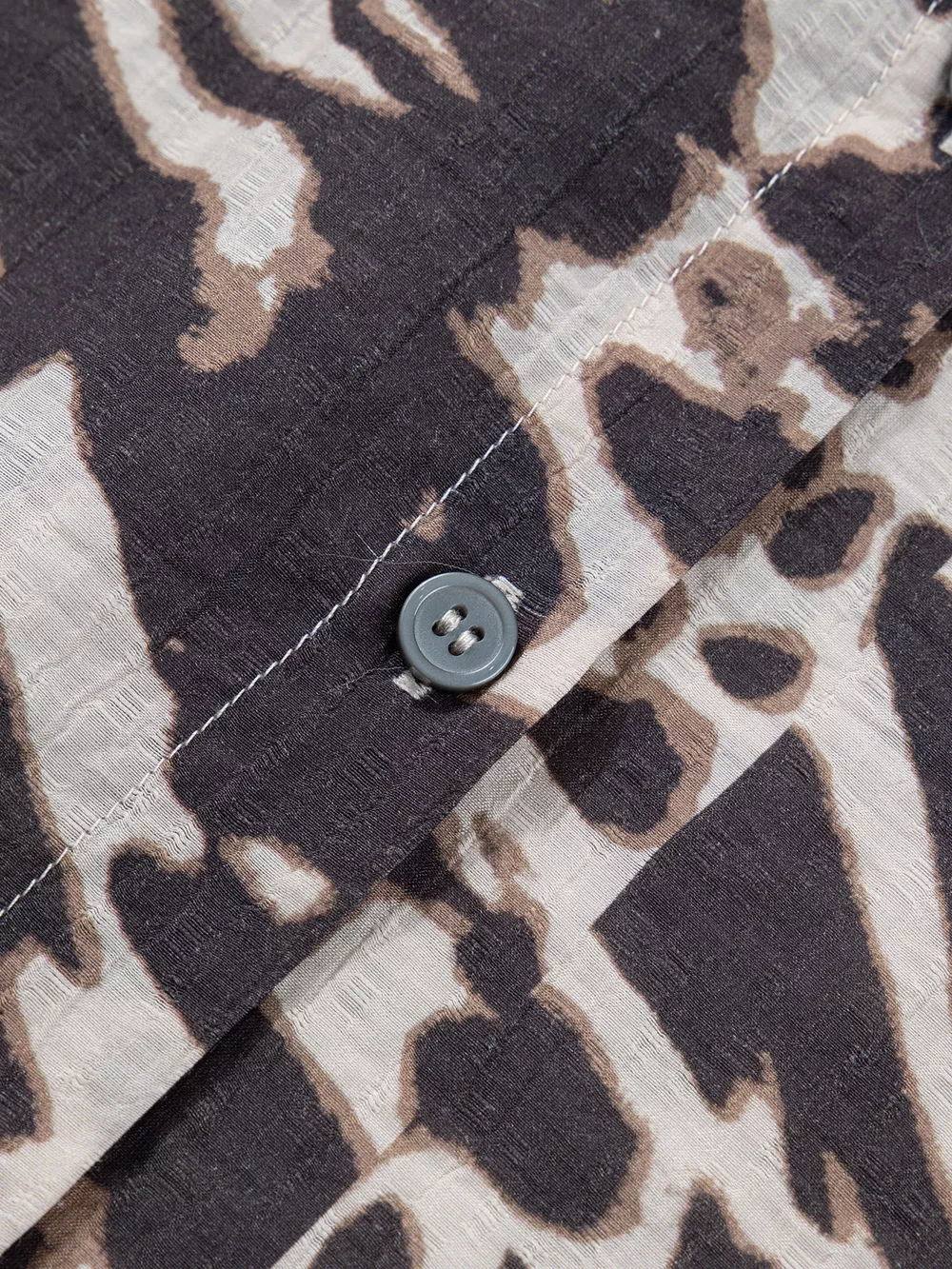 Leopard Print V Neck Button Down Balloon Sleeve Shirt, image 7